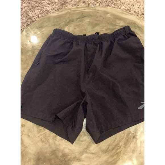 Brooks Gym Shorts Women Med Adult Black Active Fitness Run Happy Swoosh Athletic - Picture 1 of 10